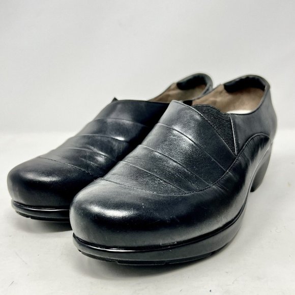 Abeo Womens 6565 Black Pleated Top Slip On Comfort Shoes 3D Insert Size 9 VGC - Picture 1 of 11